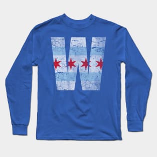 W Chicago Flag Winning Baseball Long Sleeve T-Shirt